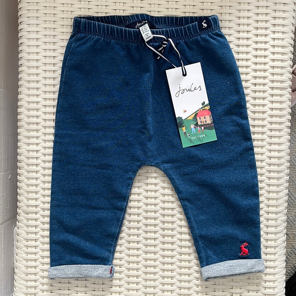 Joules Grove Denim Elastic Pants 6-9m